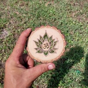 Wooden Lotus Carved Coaster